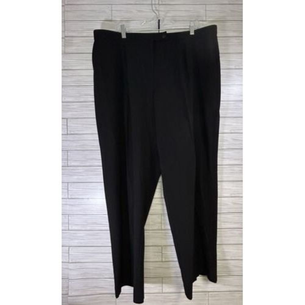 JM Collection Plus Size Ring-Detail Slim Leg Pull-On Womens 20W Black Dress Pant